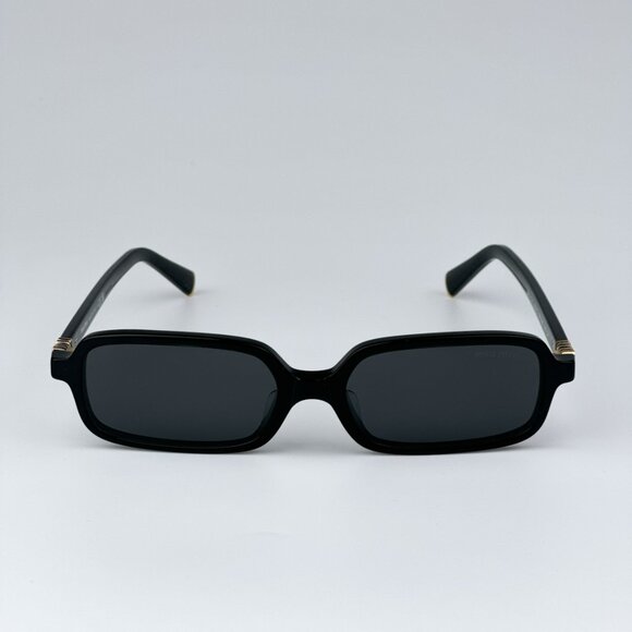 Miu Miu MU11ZSF 16K5S0 BRAND NEW Sunglasses Black Dark Grey Rectangle Unisex